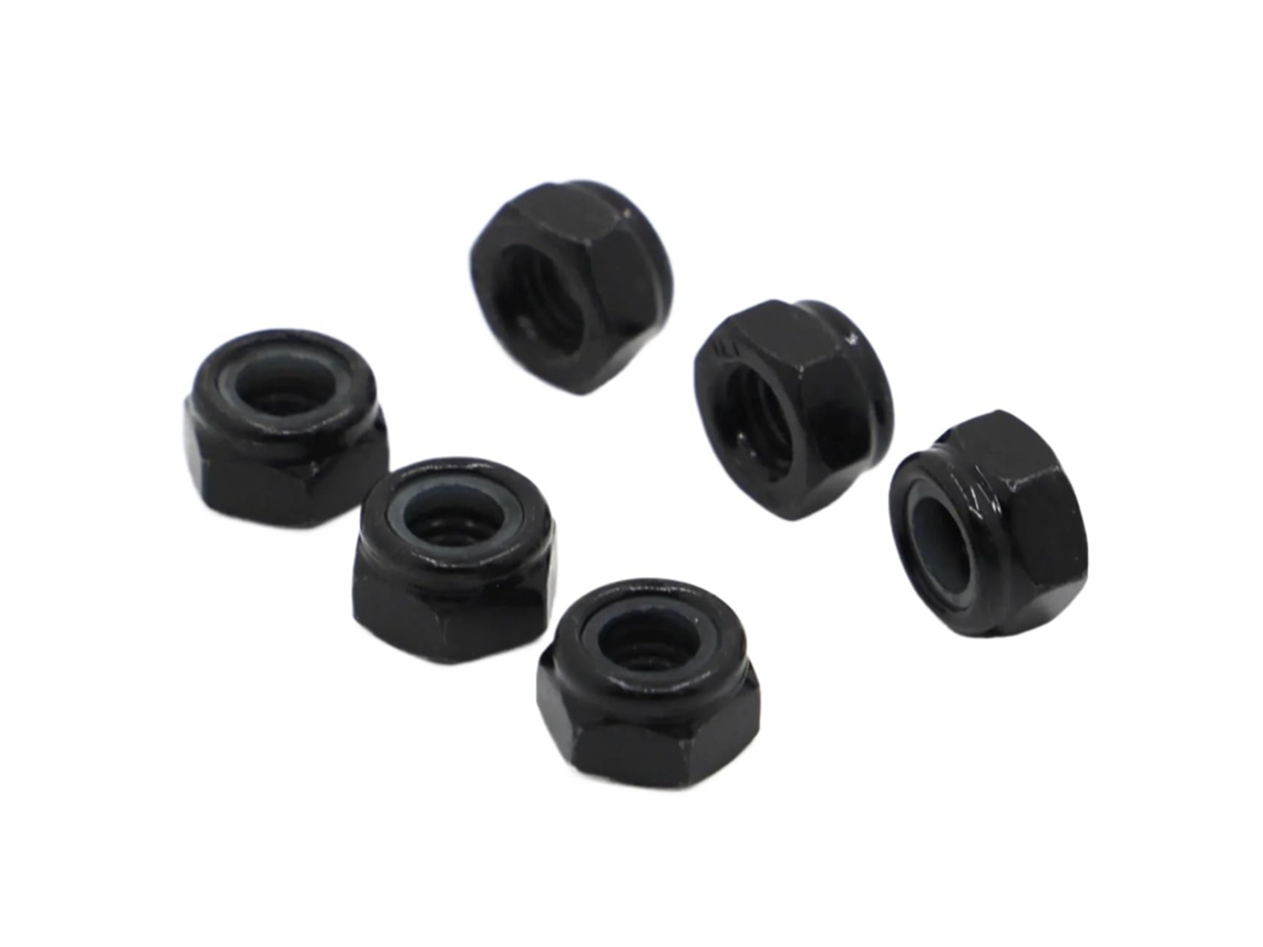 Porcas Sextavadas Autotravantes Com Inserto De Nylon Em Aço Carbono Preto M2 5 M3 M4 M5 M6 M8 M10 M12 M16 20 Peças