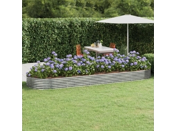 Vidaxl Canteiro Elevado Jardim 450x140x36 Aço Galvanizado Prateado
