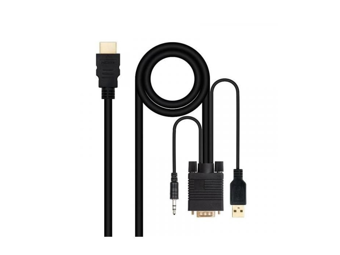 Conversor HDMI Lurelia para VGA, 1920x1200, 1,8 MP, com áudio, preto