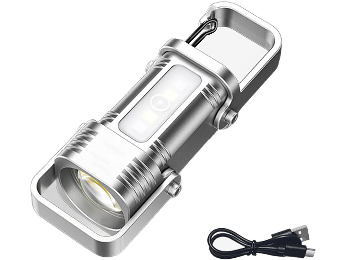 Chaveiro Com Lanterna Para Uso Externo, Luz De Trabalho Recarregável,