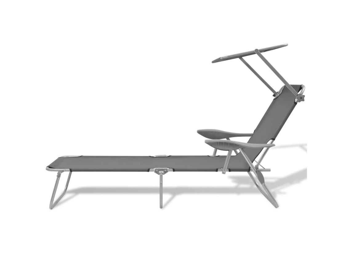 Maison Exclusive - Espreguiçadeira Com Aço Cinzento Toldo