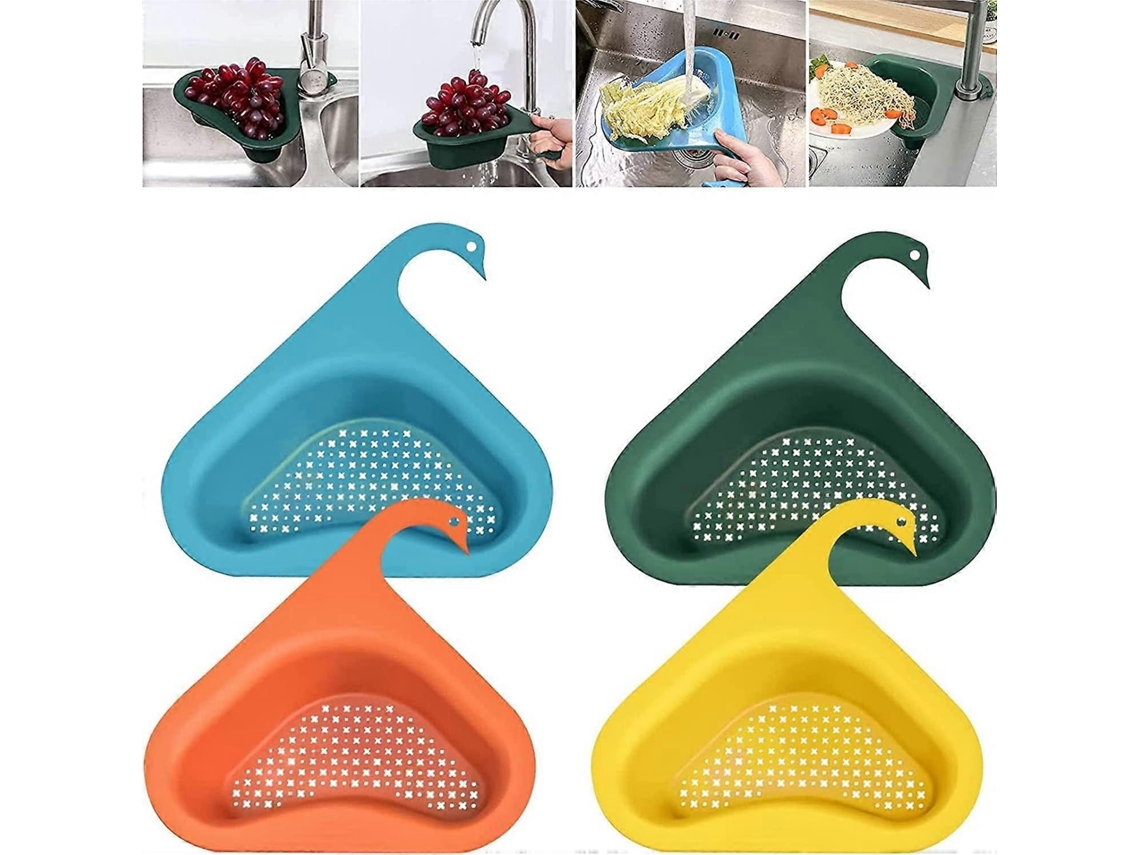 Conjunto de 4 Prateleiras Triangulares Para Pia, Cesto Escorredor de Cozinha, Cozinha Multifuncional, Pia Suspenso Laranja -aquaforge