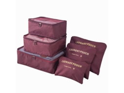 Conjunto Organizador Para Malas De Viagem Vermelho Escuro*