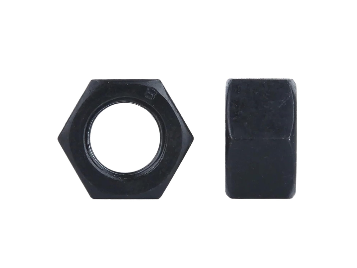 Porcas Sextavadas Em Aço Carbono Preto, 50/100 Peças, Grau 8