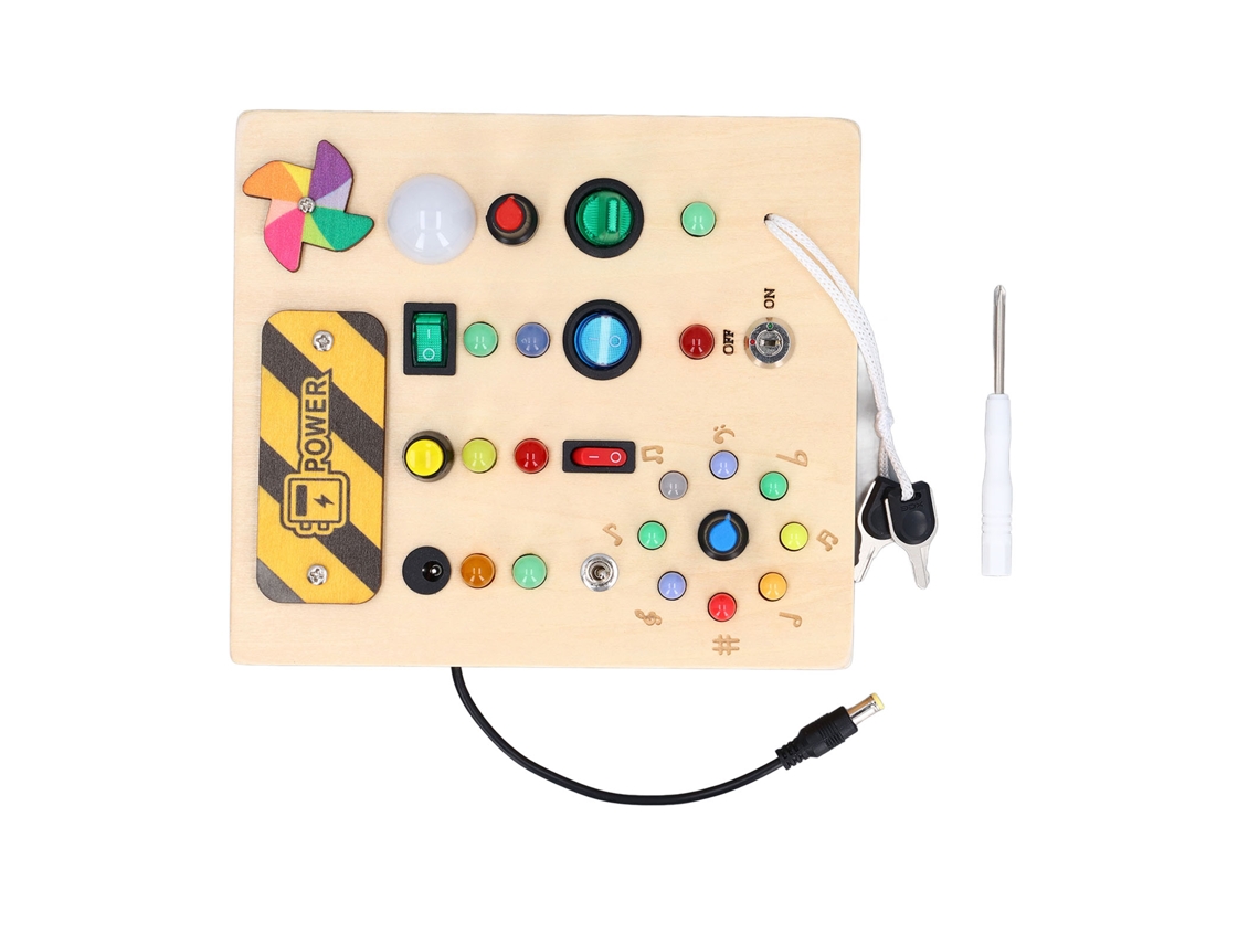 Ats tablero Sensorial de Luz Molino Aprendizaje Coordinación Ojo mão Madeira Educatsivo Interruptor Infantil