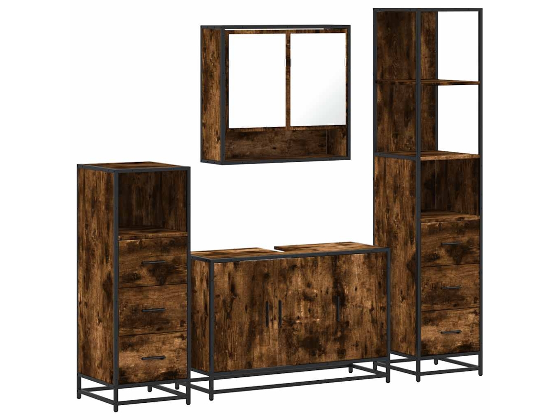 Bathroom Furniture Set, Bathroom Furniture Sets Vidaxl Marrom Madeira Processada (n/a)