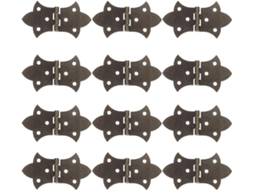 Dobradiças Healeved Para Caixa De Joias Antigas, Espaçamento Entre Furos De 1, 7cm, Dobradiças Borboleta De Ferro, 12 Peças