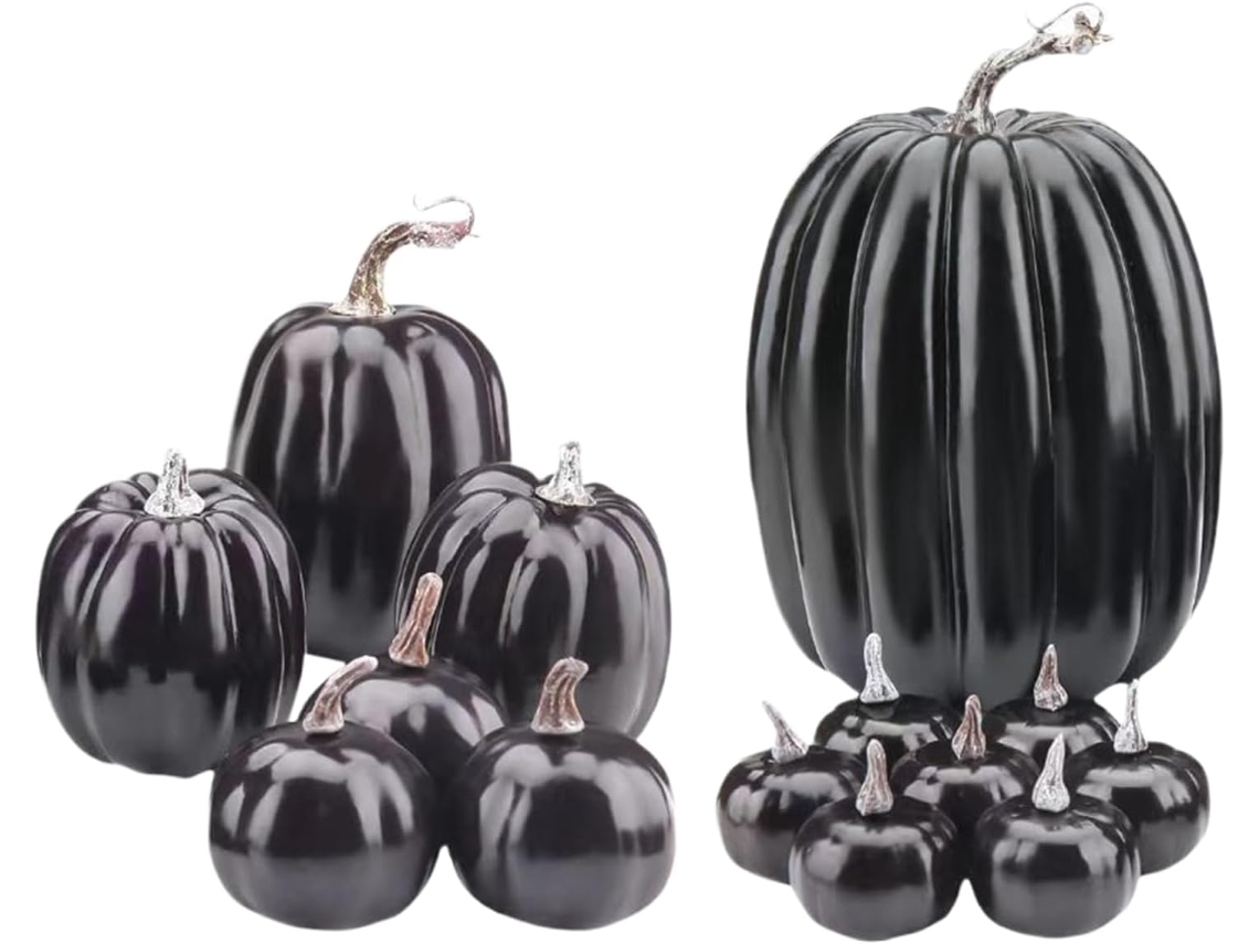 Abóboras Artificiais, Decoração Rústica De Halloween, Musgo Artificial Centro De Mesa Sazonal Para Gokoco