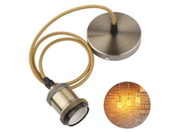 Mini Luminária Pingente Industrial Único Soquete Vintage E27 Porta-Lâmpada Pingente de Tecido Tecido Preto Cabo de Luz Pendente Ajustável