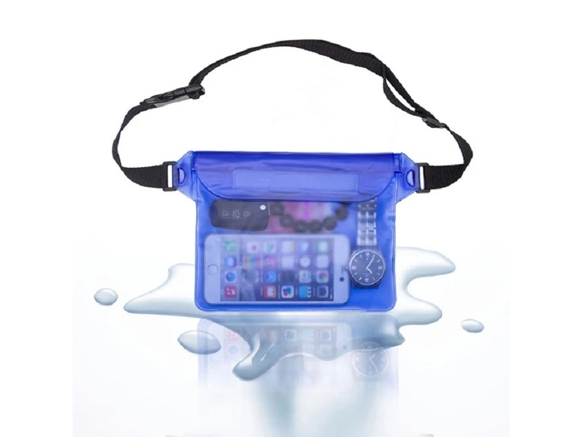 Bolsa Impermeável Com Alça De Cintura Ajustável (azul) - Tela Sensível Ao Toque Ip68