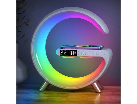 Coluna Wireless Portátil Rgb 4 em 1 com Carregamento Magsafe/Wireless Relógio Alarme ONLIKE V2