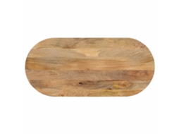 Vidaxl Tampo De Mesa Oval 120x60x2,5 Cm Madeira De Mangueira Maciça