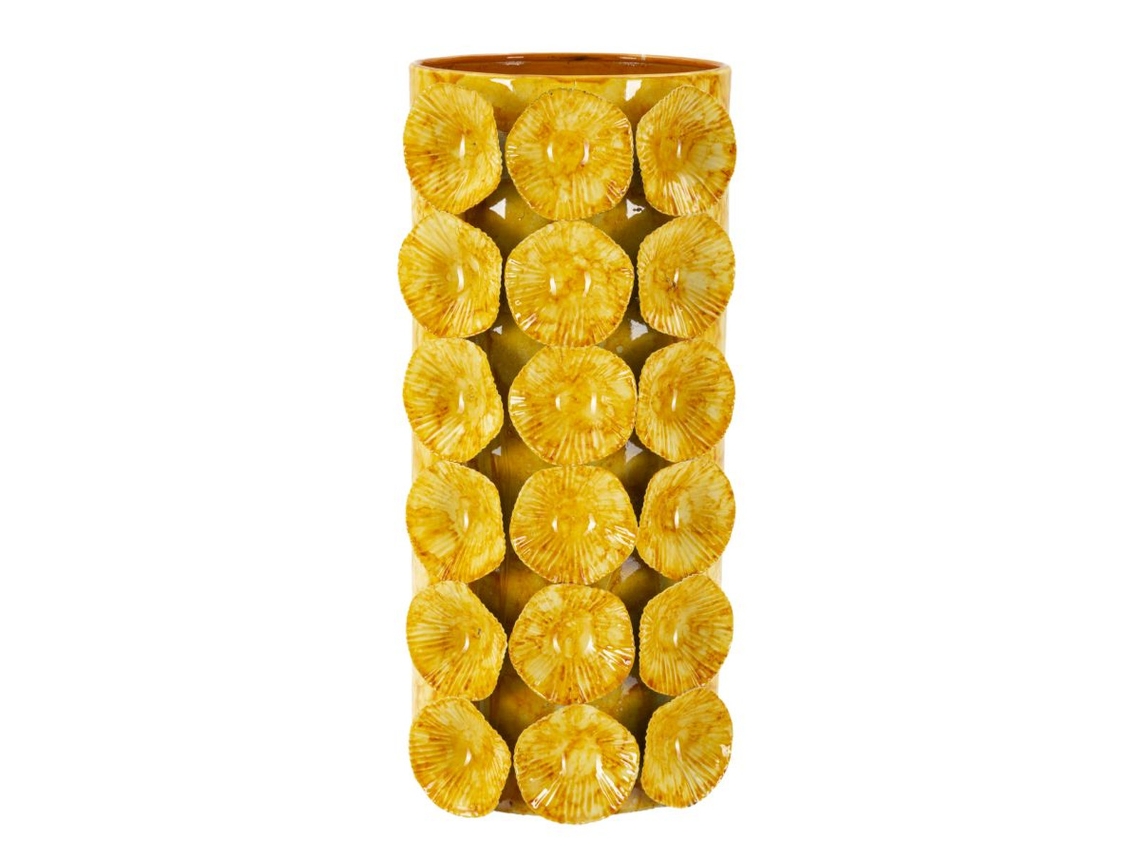 Vaso decorativo Mf853, metal, verde, 16 x 15 x 33 cm, Epikasa