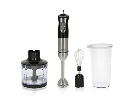 Batidora de mano, incluye accesorios, 1000 w. velocidad regulable. con vaso medidor, picador - triturador y varillas.