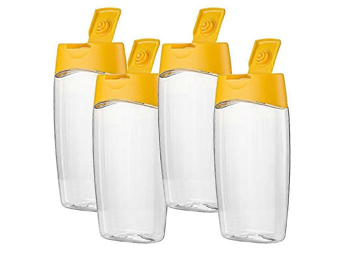 Botella de Miel Transparente de 500g de Plástico Grueso Portátil para Miel, Mermelada, Ketchup Y Salsa Amarillo