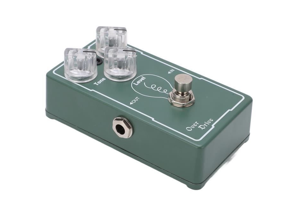 Pedal de Guitarra Verde Overdrive Pedal Metal Verde Efeito Pedais Acessório de Guitarra Profissional com Nível de Tom