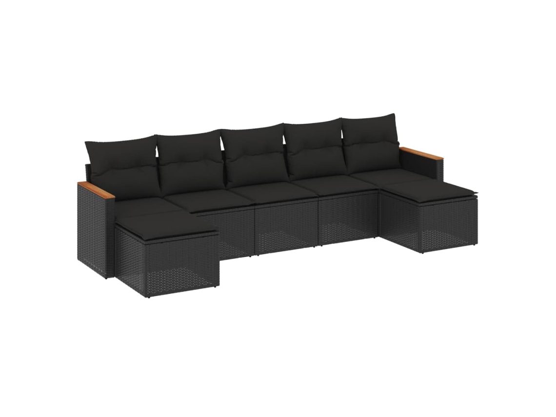 Garden Sofa Set, Garden Sofa Sets Vidaxl Preto Rattan / Vime (n/a)