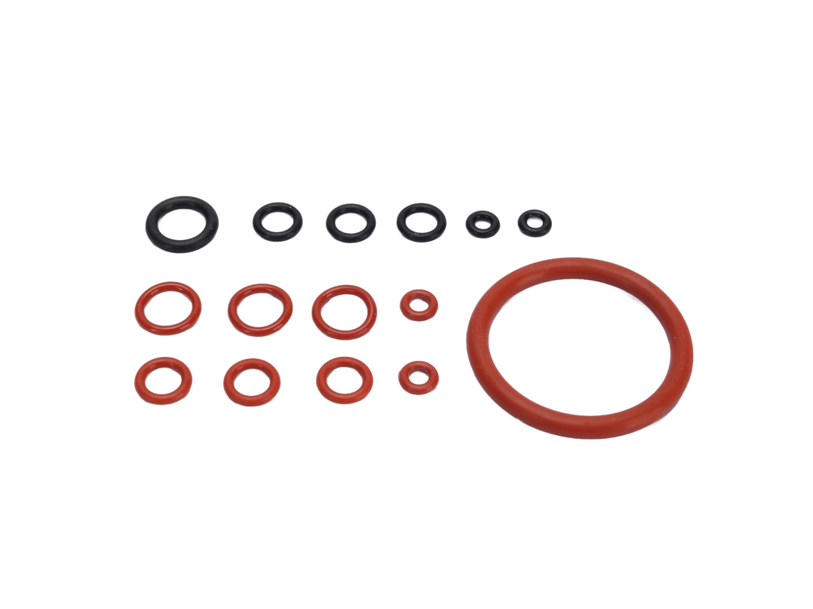 Primerox kit 15 Anéis o Silicone para Máquina de Café Vedação Resistente Ao Calor Preto e Vermelho