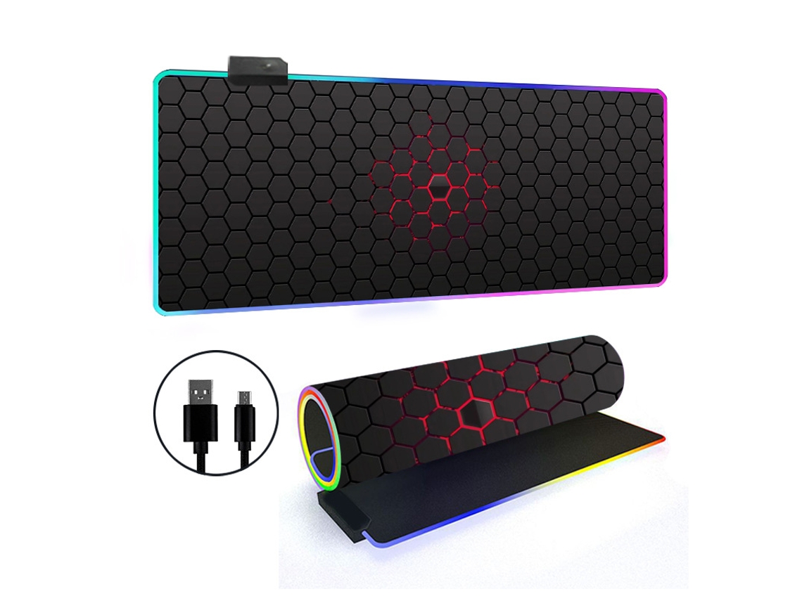Mousepad Com 14 Modos De Iluminação Rgb E Base Antiderrapante Brilvibera (estilo 3, 3007003mm)