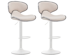 Conjunto de 2 bancos de bar Las Vegas V2 em tecido creme/branco CLP