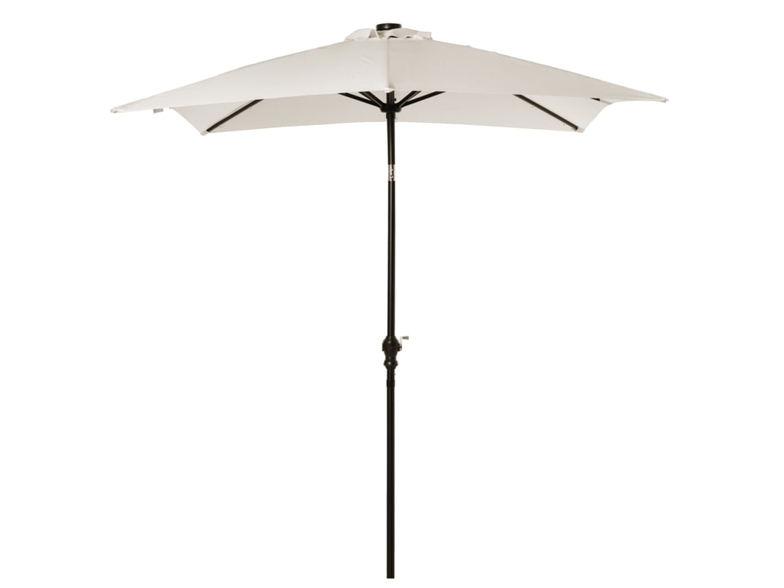 Chapéu de sol com luzes LED, 268x205x248cm, inclinável, creme ORBITRA COMMERCE