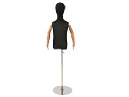 Vidaxl Mannequin Ajustável De 120-150 Cm Com Base Unisexo Pp Preto