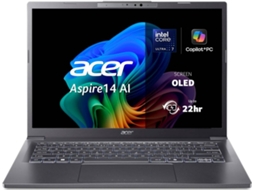 Portátil ACER Aspire 14 AI A14-52M (14'' - Intel Core Ultra 7 258V - RAM: 32 GB - 1TB SSD - Intel Arc Graphics)