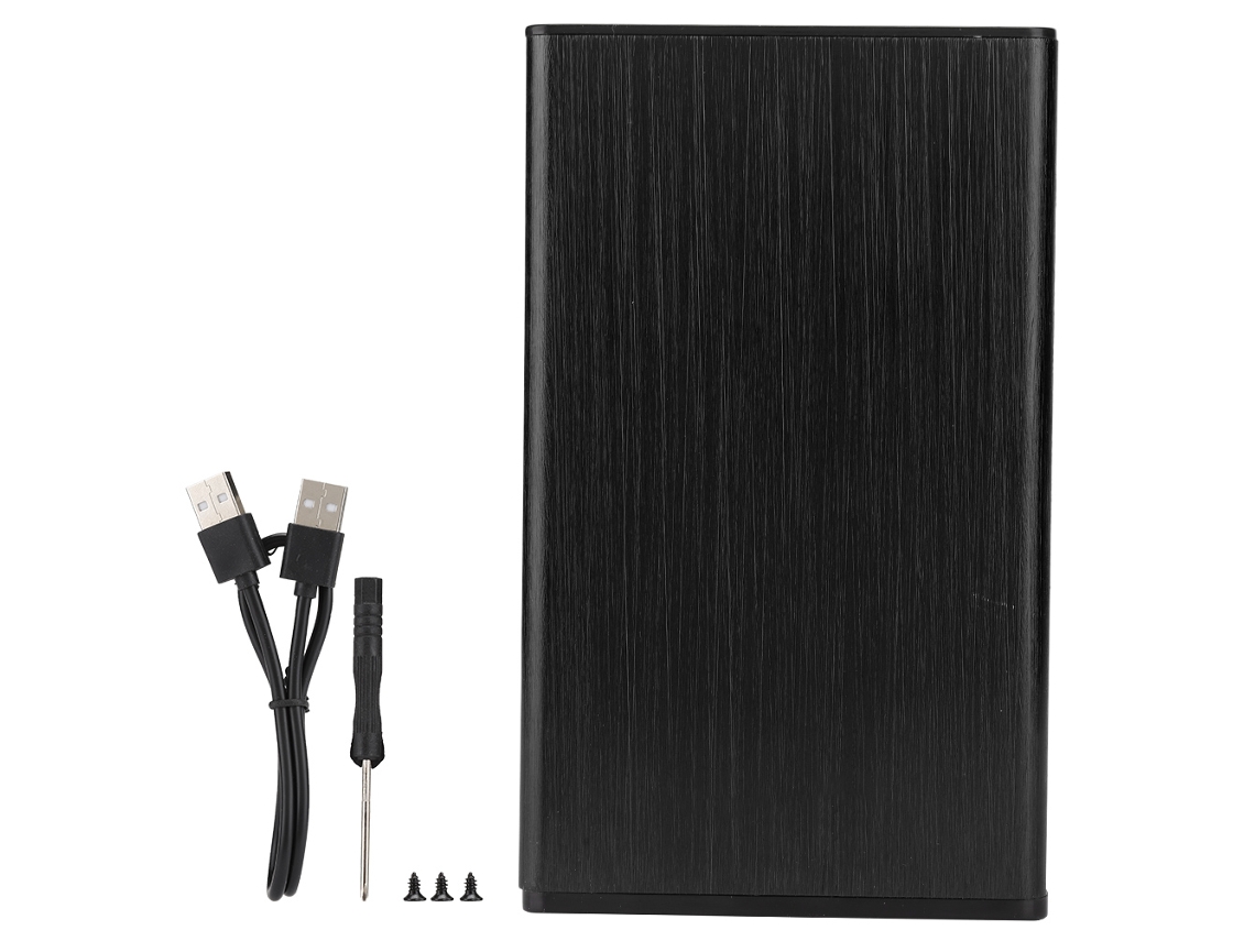 Enclosure De Disco Rígido Móvel E Externo 2,5 Polegadas, Liga De Alumínio, Usb2.0 E Sata.