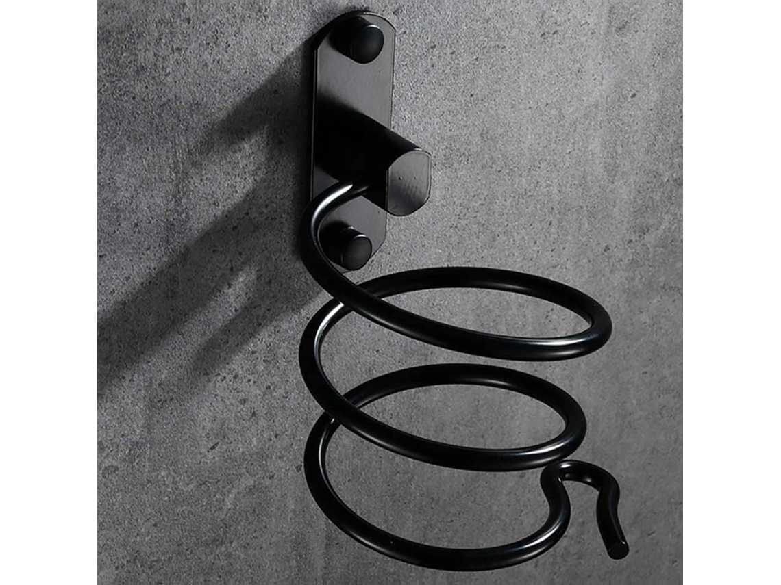 Suporte De Parede Para Secador Cabelo, Preto, Banheiro (1 Peça).