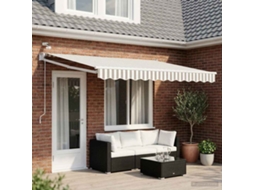 Vidaxl Toldo Retrátil Elétrico Cinza Claro E Branco