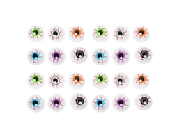 24 Unidades de Globo Ocular Colorido para Decorações de Halloween ALLINLESS