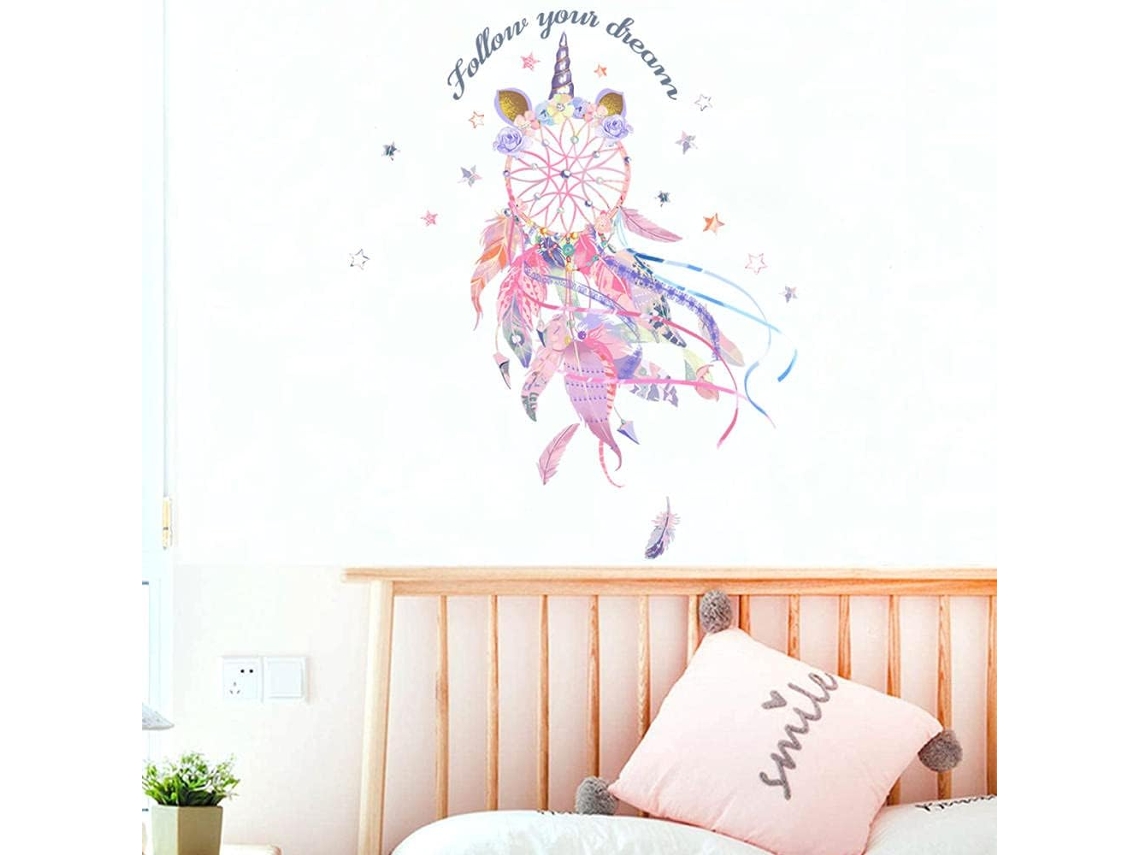 Plume Dreamcatcher Adesivos Muraux Pour Chambre Salon Canapé Tv Fond Mur Décor Amovible Vinyle Adesivos Muraux Fonds D'écran