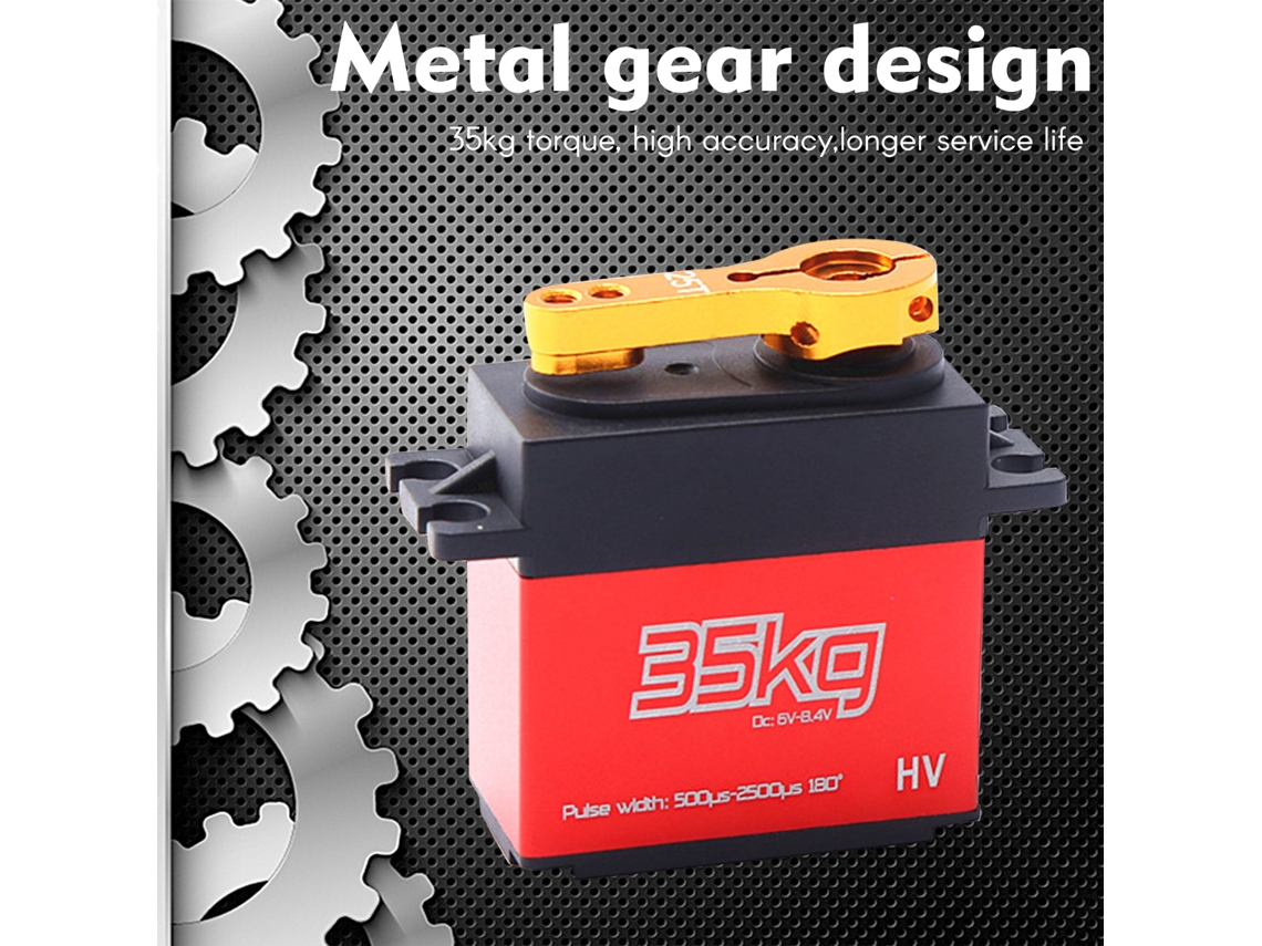 2 Peças Servo Digital 35kg Servo De Metal Impermeável Para Carros Rc Robôs Manipuladores Com Braços 25t