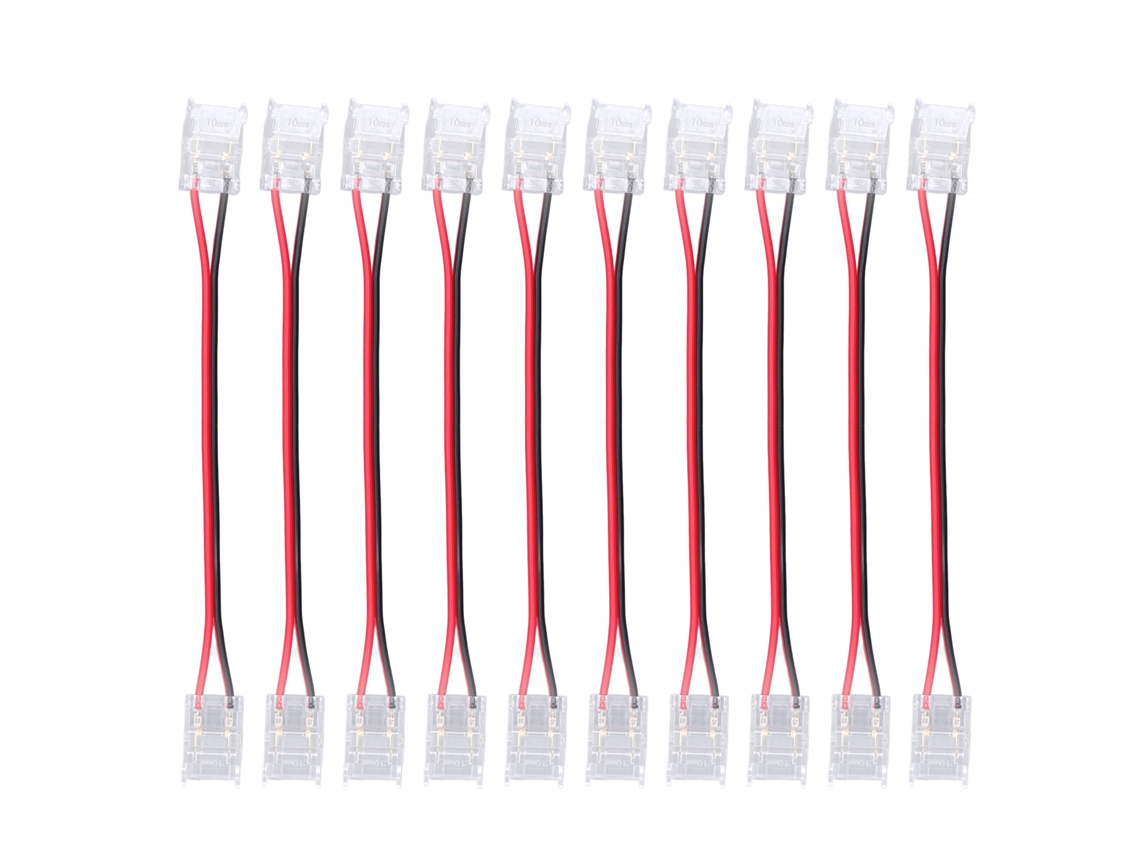 10 conectores de fita LED COB 2pin, plástico, 10mm, extensão | S/MARCA