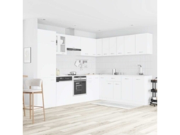 Vidaxl 14 Pcs Conjunto Armários De Cozinha Derivados De Madeira Lyon Branco