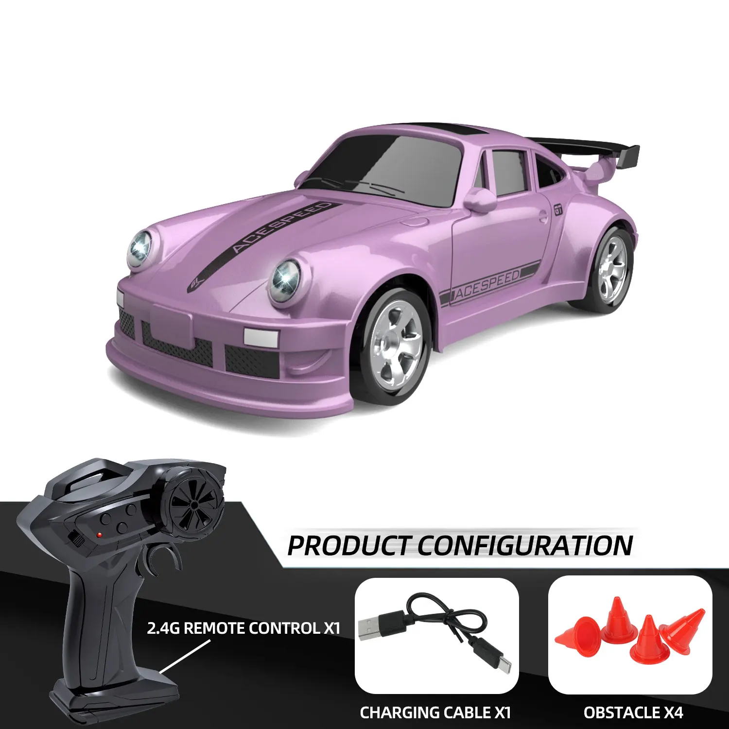 (vermelho) Mini Carro De Mesa Com Controle Remoto E Luzes, Brinquedo Elétrico De Verdade