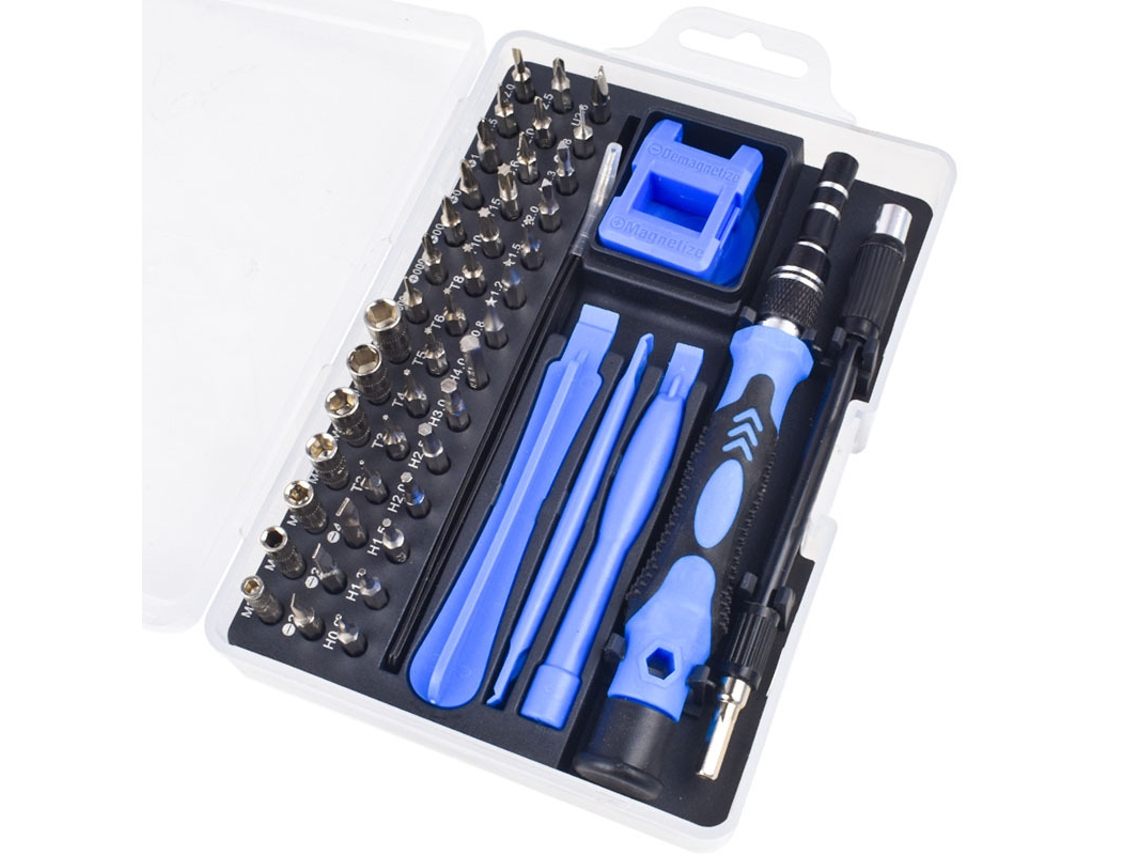 Conjunto De Chaves De Fenda De Precisão 52 Em 1 Ferramentas Eletrônicas Magnéticas De Manutenção Brilvibera (azul)