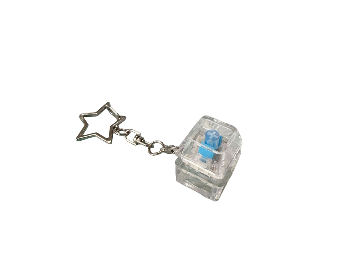 Laxiscreed Chaveiro De Teclado Mecânico Transparente Com Estrela Prata Sem Luz Para Pc