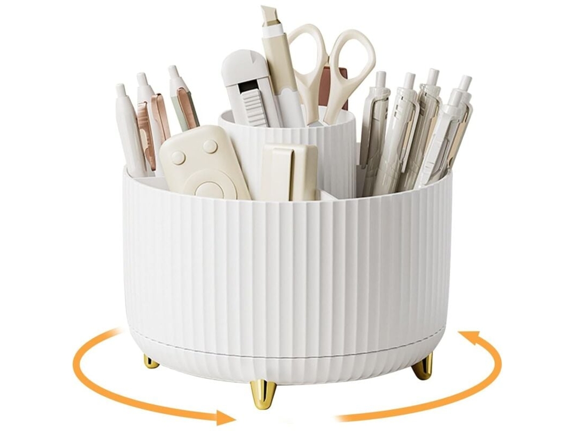 Organizador de mesa giratório 360° Slowmoose para crianças com 5 compartimentos para lápis de escritório e outros materiais de escrita.