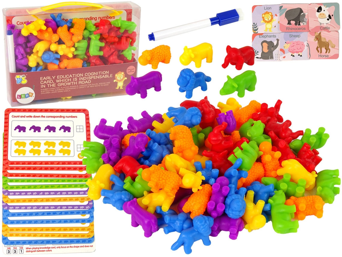Cartões De Tarefas De Brinquedo Educativo De Animais, Classificador De Contagem, 60 Peças B.active