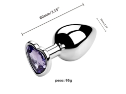 Plug Anal de Metal Unissex, Brinquedo para Masturbação MDUG (roxo M)