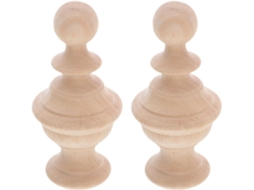 Inoomp Enfeites de Madeira Maciça para Postes, 2 Peças, Textura Natural da Madeira, 6x10cm, Bolas Decorativas de CHABERLU