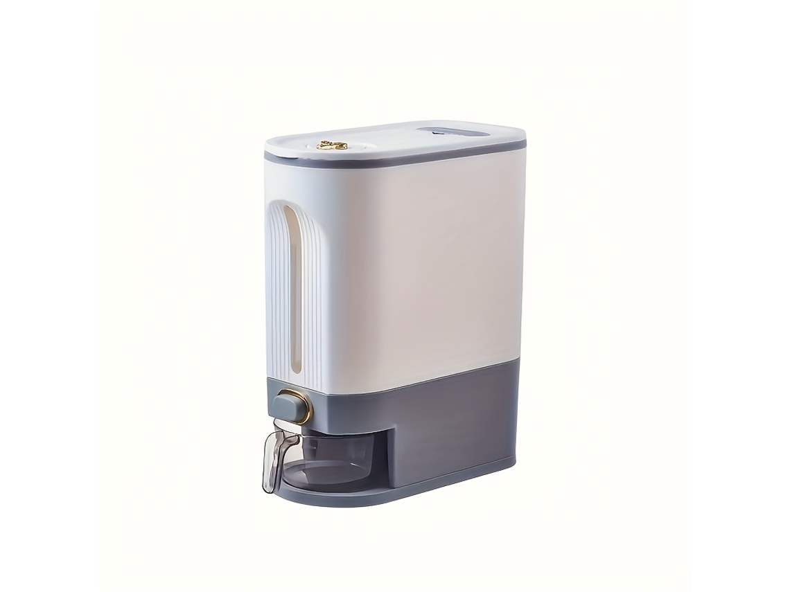 Recipiente Para Armazenamento, 5 Kg, 10 Kg, Com Copo Medidor, Cinza, Para Arroz, Modelo Kg/ 10