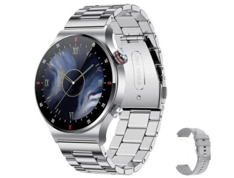 Smartwatch hombre LIGE QW33 plata + correa extra