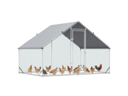 Canil do Galinheiro Aviário Ao Ar Livre 6 M² Parque Cercado Sol. 3l X 2w X 2h M Área Coberta Aço Galvanizado py