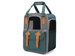 Transportadora Para Gato, Mochila Respirável De Grande Capacidade Para Animais De Estimação (verde - 41x30x21cm) Cuich