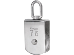Polia Simples M75, Aço Inoxidável 304, Para Cordas de Suspensão, Ganchos Giratórios para Guinchos, Roletes Polia para Cordas e Cordas Zeuxo