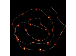 Cordão De Luzes Led Em Formato Abóbora, Laranja, Com 20 Leds.