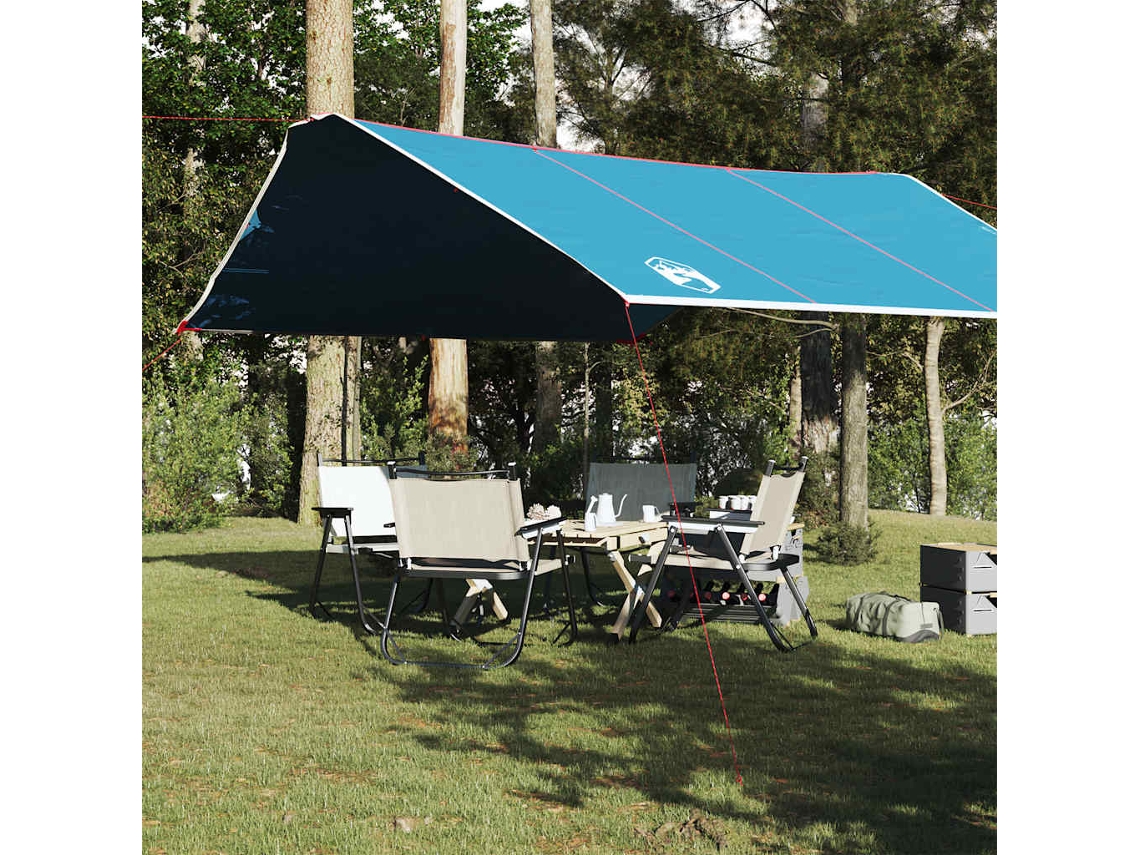 Vidaxl Lona De Campismo 420x440 Cm Impermeável Azul
