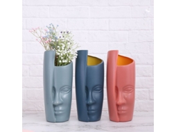Vaso Creativo De Plástico Imitación Cerámica Naranja, Decoración Salón Nórdico, Resistente A Roturas